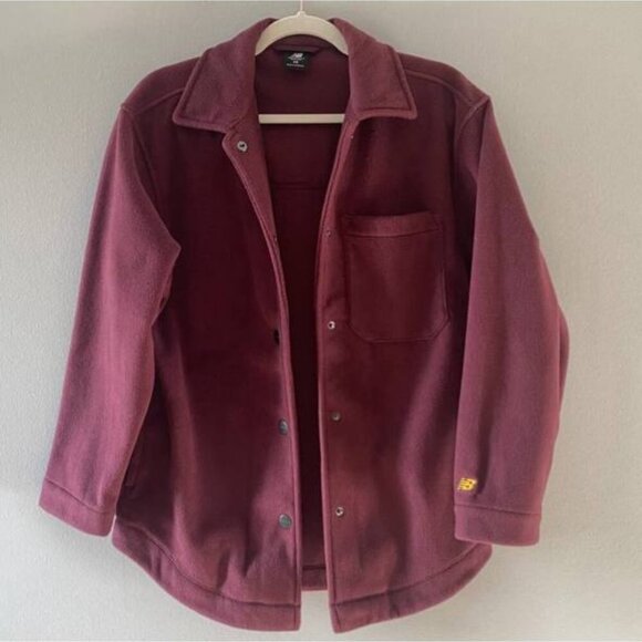 New Balance Athletic Polarfleece Shacket (XS) - Burgundy - Picture 4 of 9